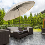 2.5m Curved Parasol With Metal Pole | White