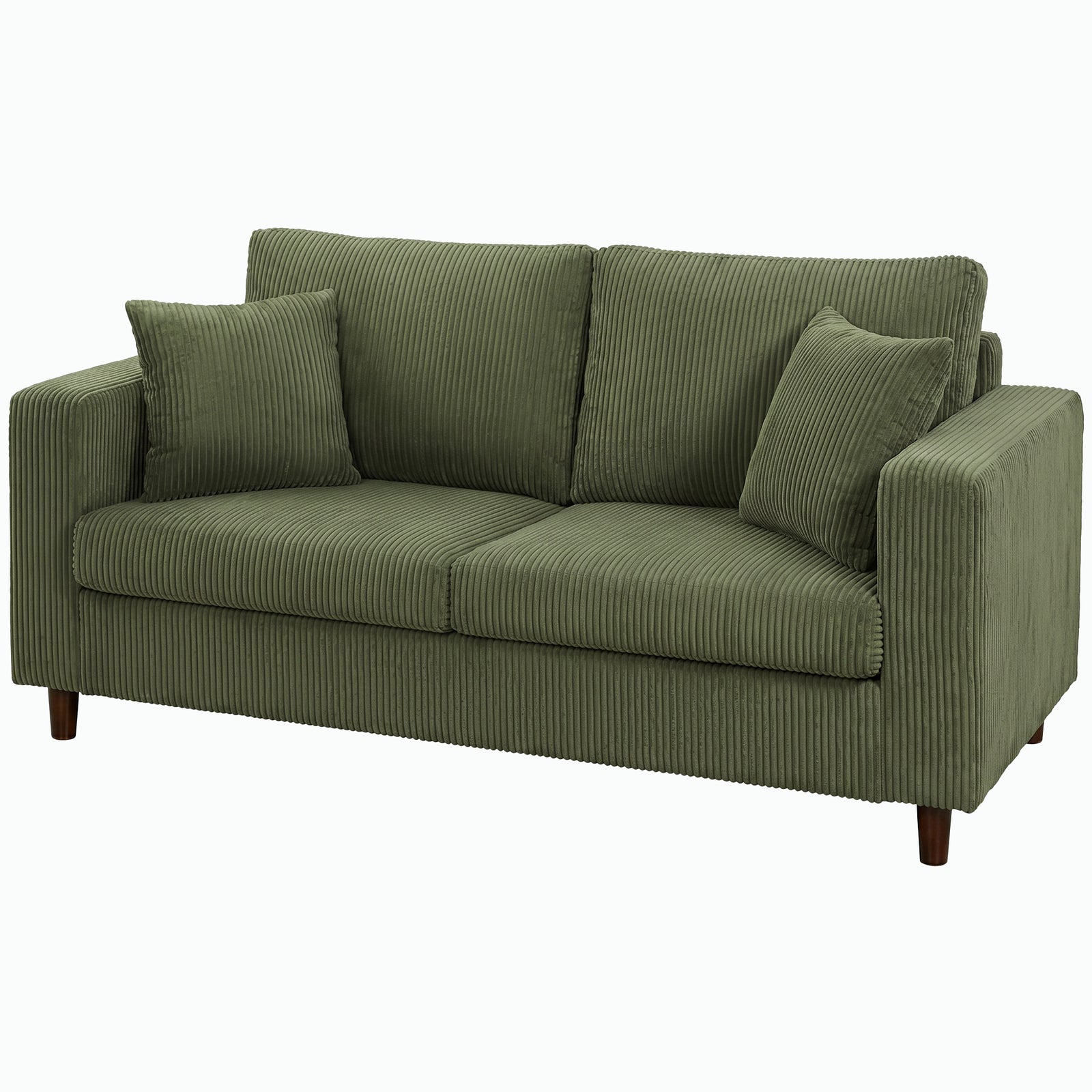 Loveseat Sofa With Wide Seat, Corduroy Upholstered | Green