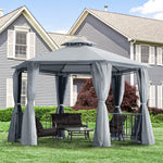 Gazebo Canopy 2 Tier Patio Shelter Steel For Garden