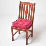 Cotton Dining Chair Booster Cushion | 40cm x 40cm | Red