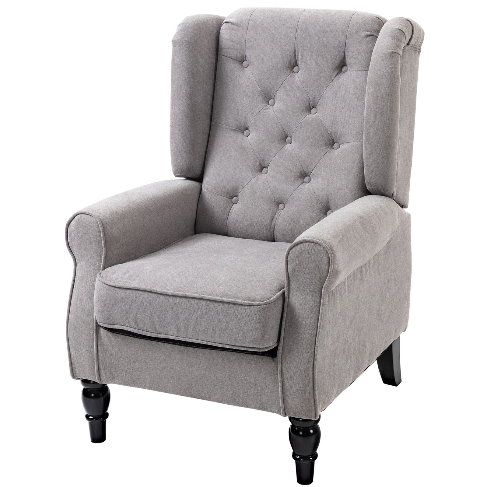Accent Armchair Home Furniture Retro Tufted Club Wood | One Size | Gray