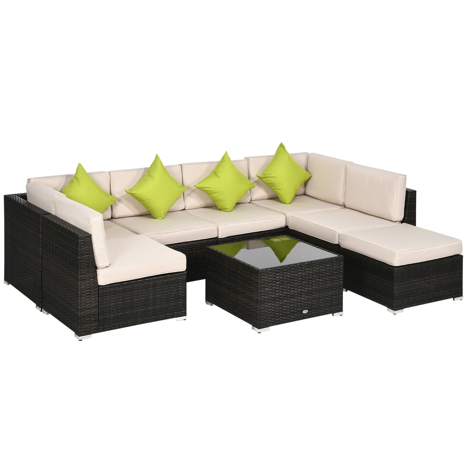 Rattan Outdoor Garden Furniture Patio Corner Sofa Set | Brown