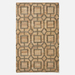 Tiran Brown Geometric Handwoven Jute Rug | 120cm x 180cm | Brown