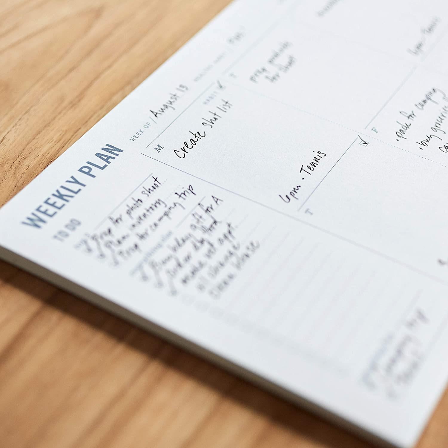 Weekly Or Monthly Check List Pad For Tasks, Goals, Notes, Meals & Reminders