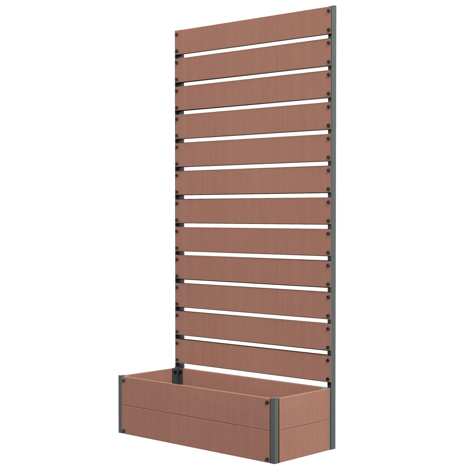Garden Planter With Trellis For Climbing Plants | Brown
