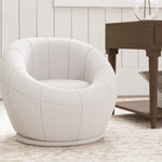 Modern Round Boucle Armchair Accent Chair Living Room | One Size | White