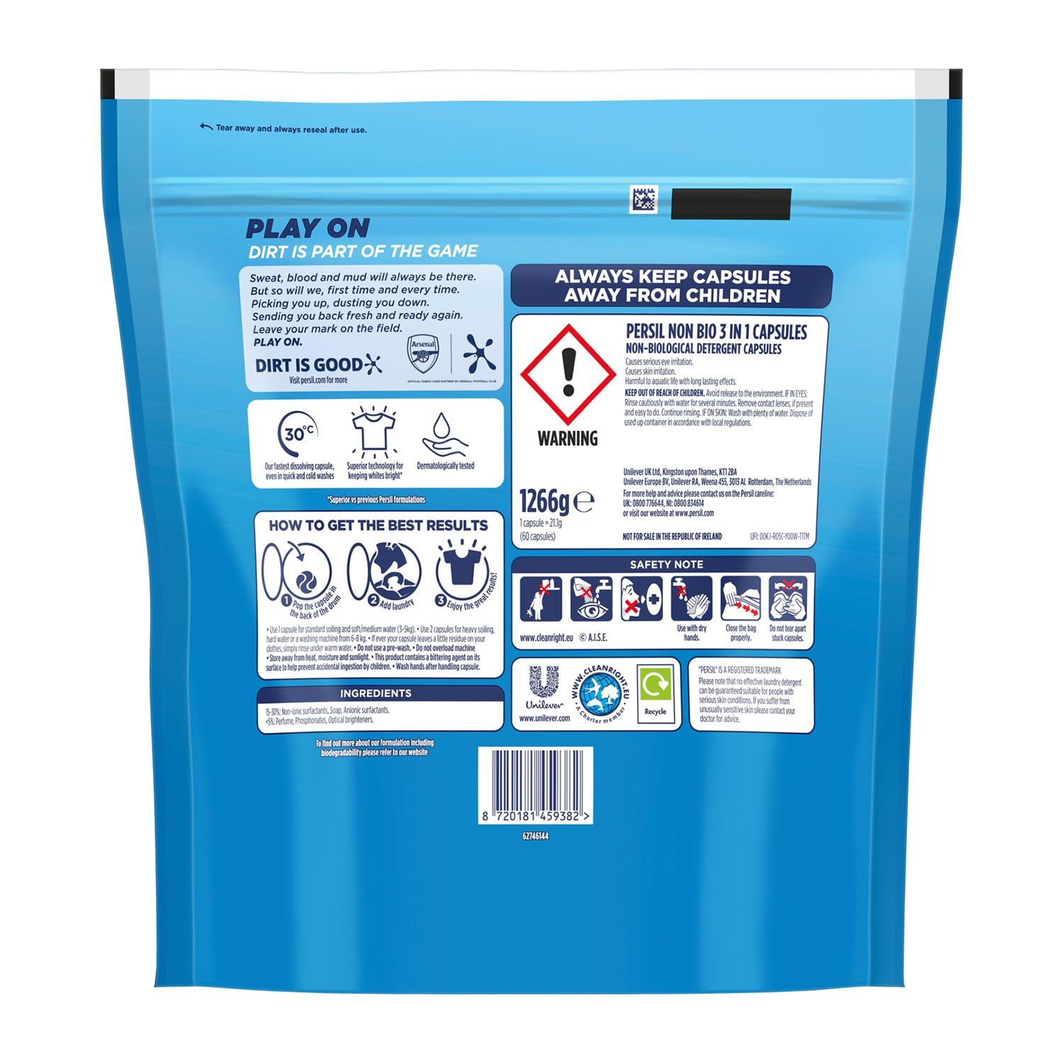 Xxxl 3in1 Laundry Washing Capsules Non-bio W/ Lasting Freshness | Set-of-4