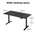 Electric Standing Desk  Adjustable Height Workstation Metal Frame Black | Black