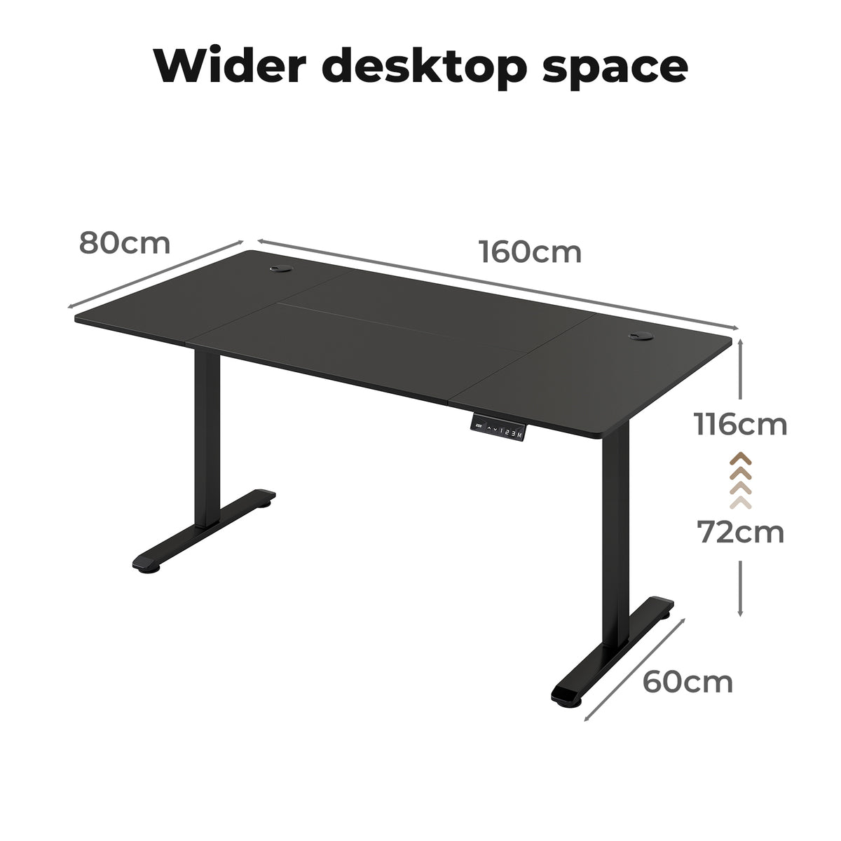 Electric Standing Desk  Adjustable Height Workstation Metal Frame Black | Black