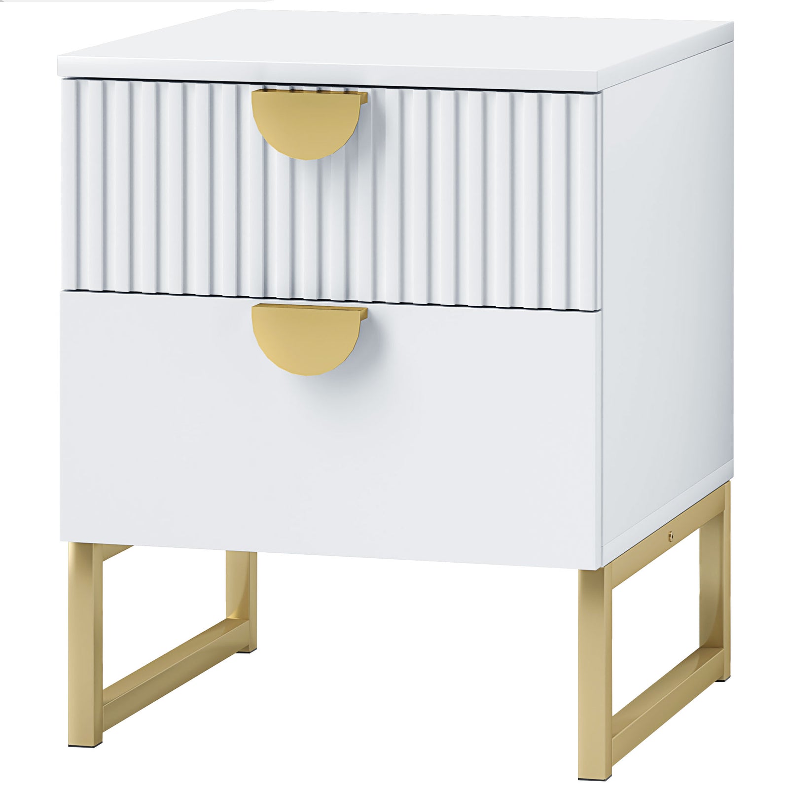 HOMCOM Bedside Table With 2 Drawers, Modern Side Table