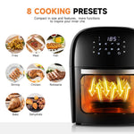 12l Digital Air Fryer Oven With Rotisserie & Skewer Set – 1800w Large Capacity, Touch Panel, 8 Preset Modes, Mesh Tray & Oil Collection Tray