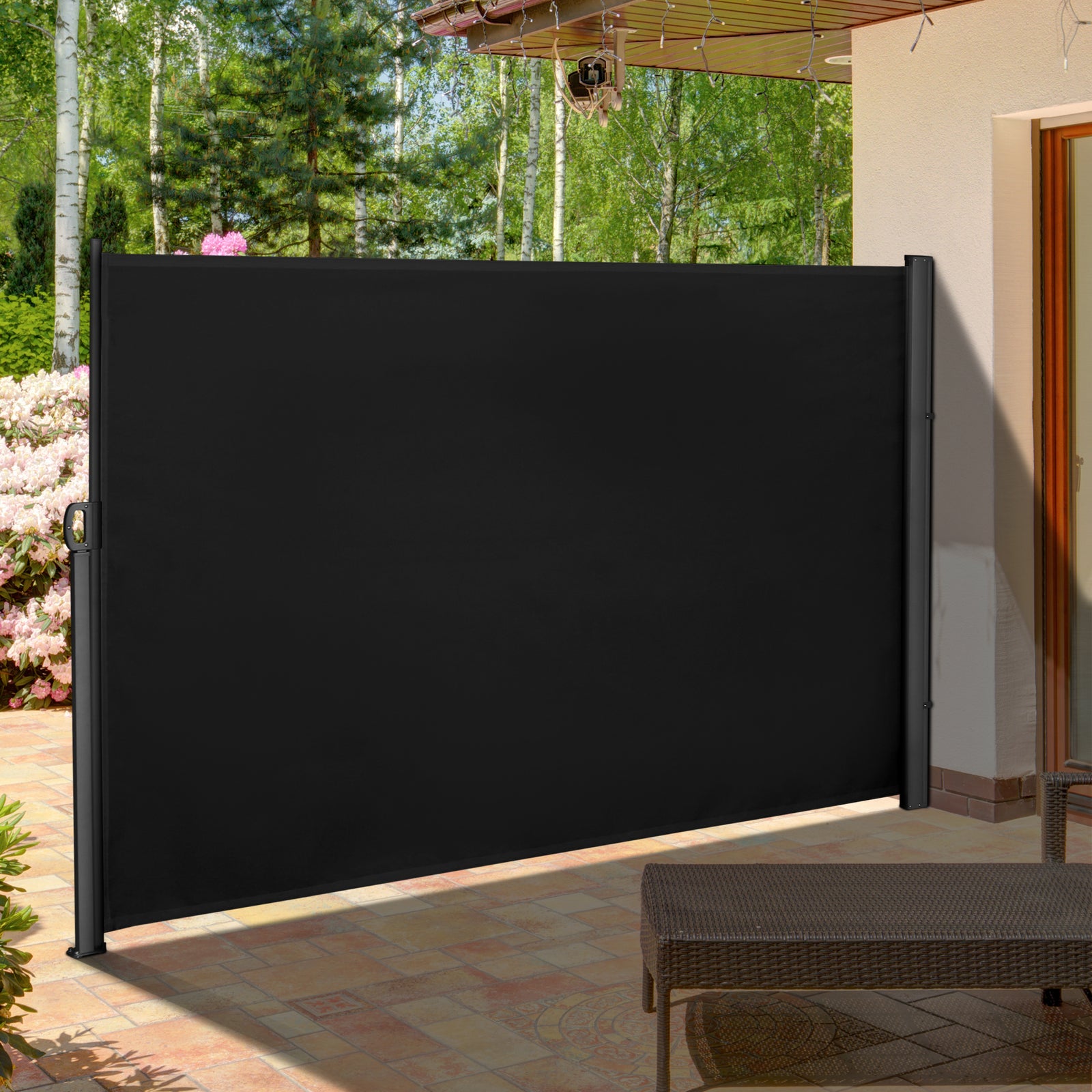Retractable Sun Side Awning Screen | Medium | Black