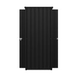 Metal Garden Storage Cabinet 1.5×2.5 Ft Flat Roof Shed With Adjustable 2 Shelves &  Lockable Double Doors
