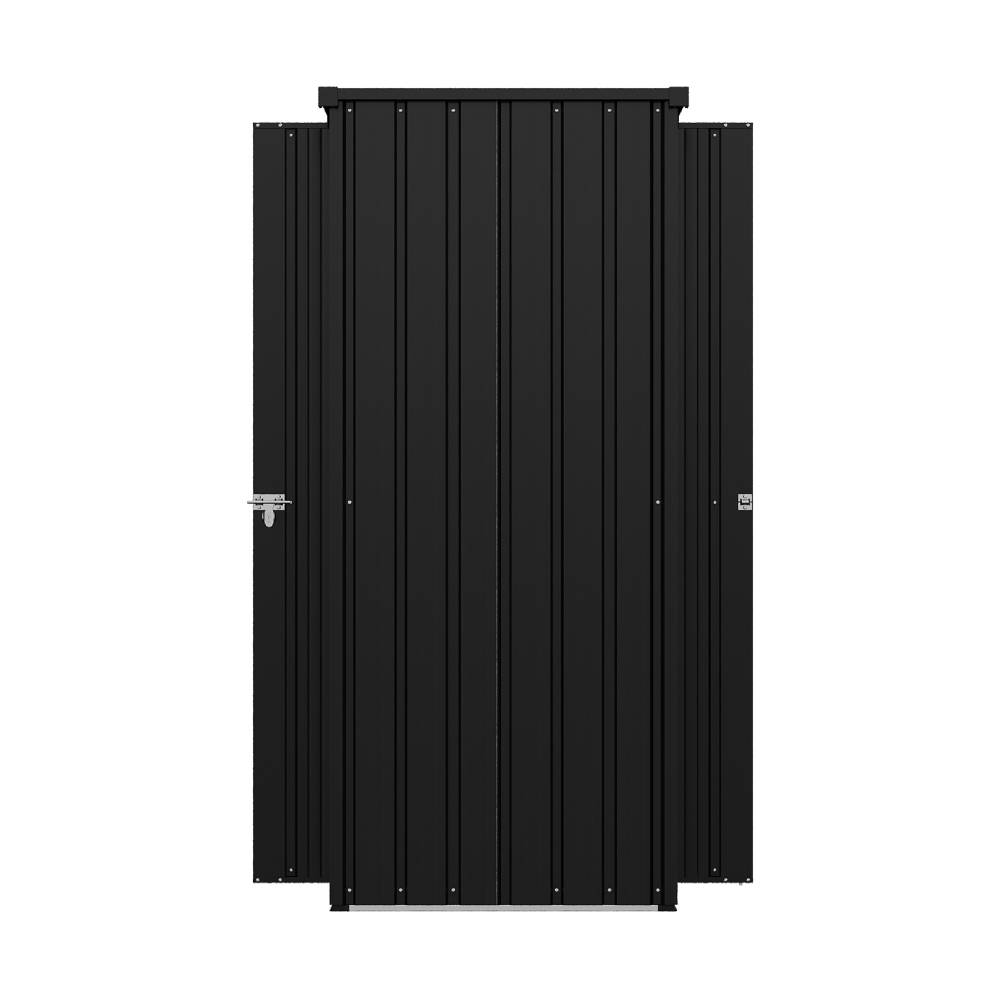 Metal Garden Storage Cabinet 1.5×2.5 Ft Flat Roof Shed With Adjustable 2 Shelves &  Lockable Double Doors