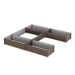U-shaped Raised Garden Bed With 5 Compartments | One Size | Brown