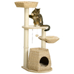 Cat Tree Activity Centre With Cattail Fluff Bed House Sisal Post Ball