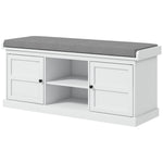 Shoe Storage Bench With Cushion 2 Cabinets For Entryway