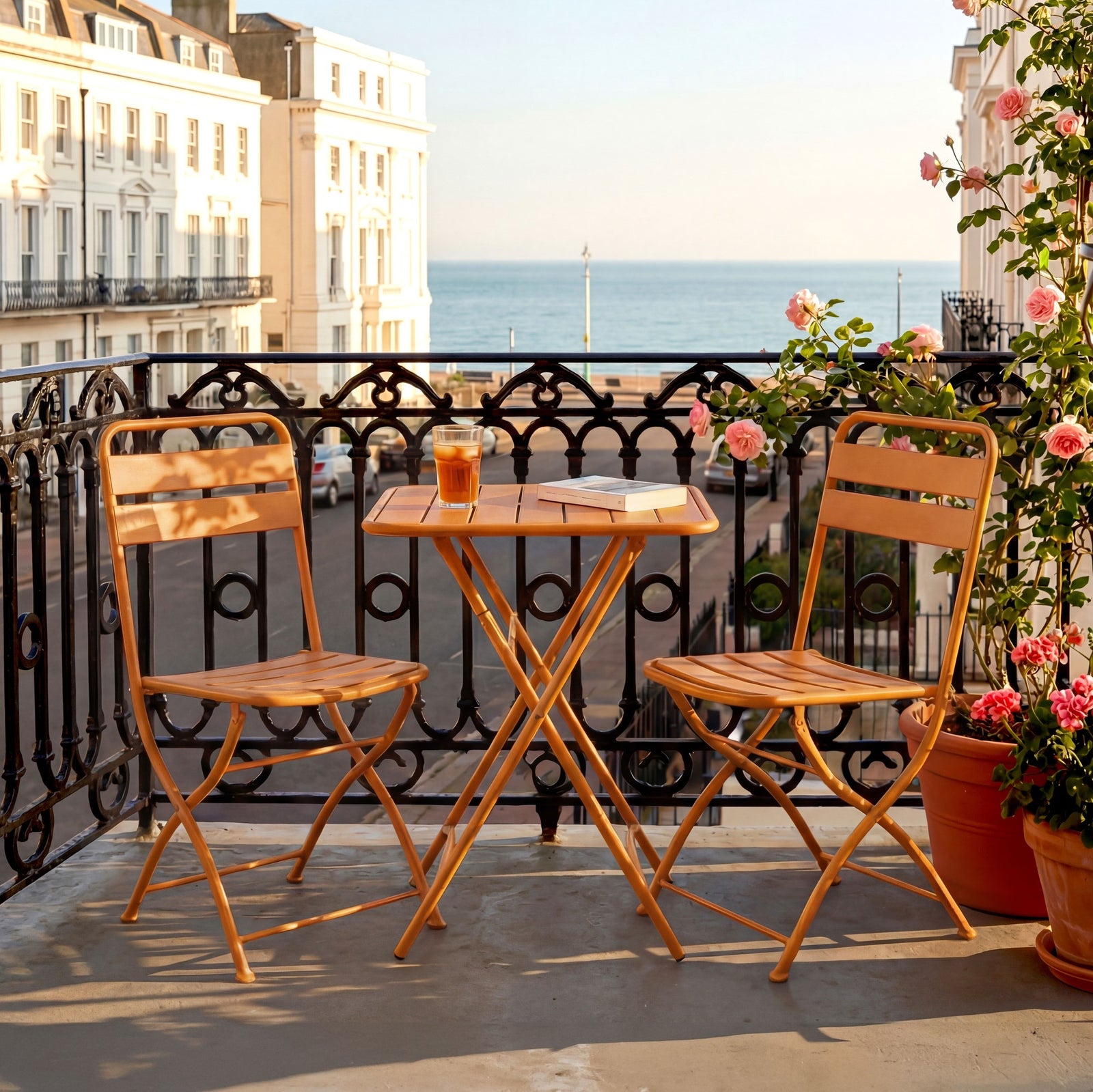 Colourways Vibrant Folding Patio Or Balcony Set | Orange