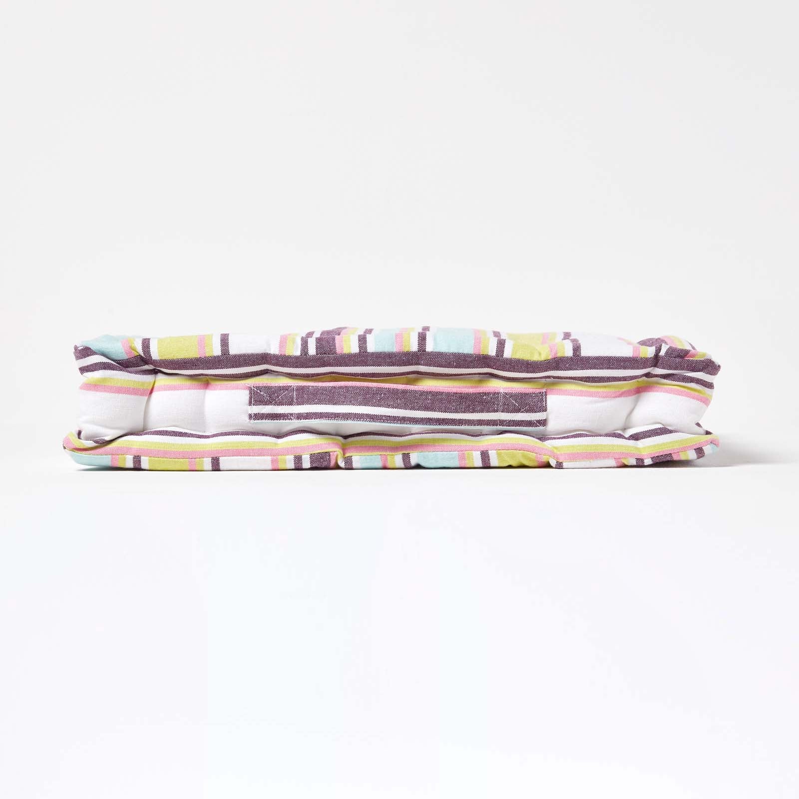Cotton Striped Floor Cushion | 40cm x 40cm | Osaka Green