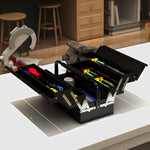 3 Tier Toolbox With 5 Trays And Handle, 45cmx20cmx34.5cm | Black
