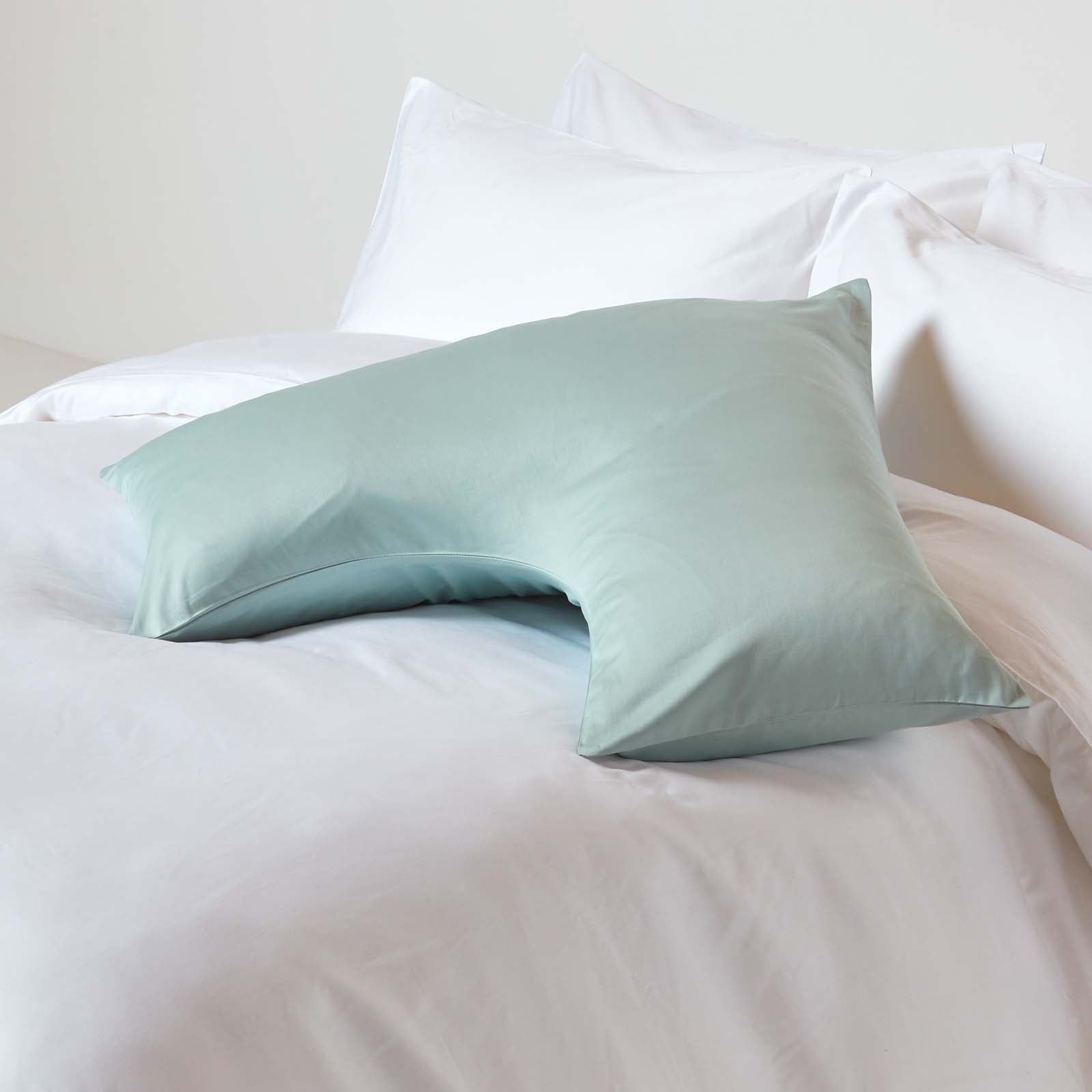 V Shaped Pillowcase Organic Cotton 400 Tc | V Shape | Duck Egg Blue