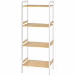 4-tier Bamboo Bathroom Storage Shelf With Adjustable Rack | One Size | White