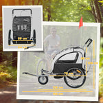 2 Seat Bike Trailer With 5 Point Harness, Safety Flag, Reflectors | Black
