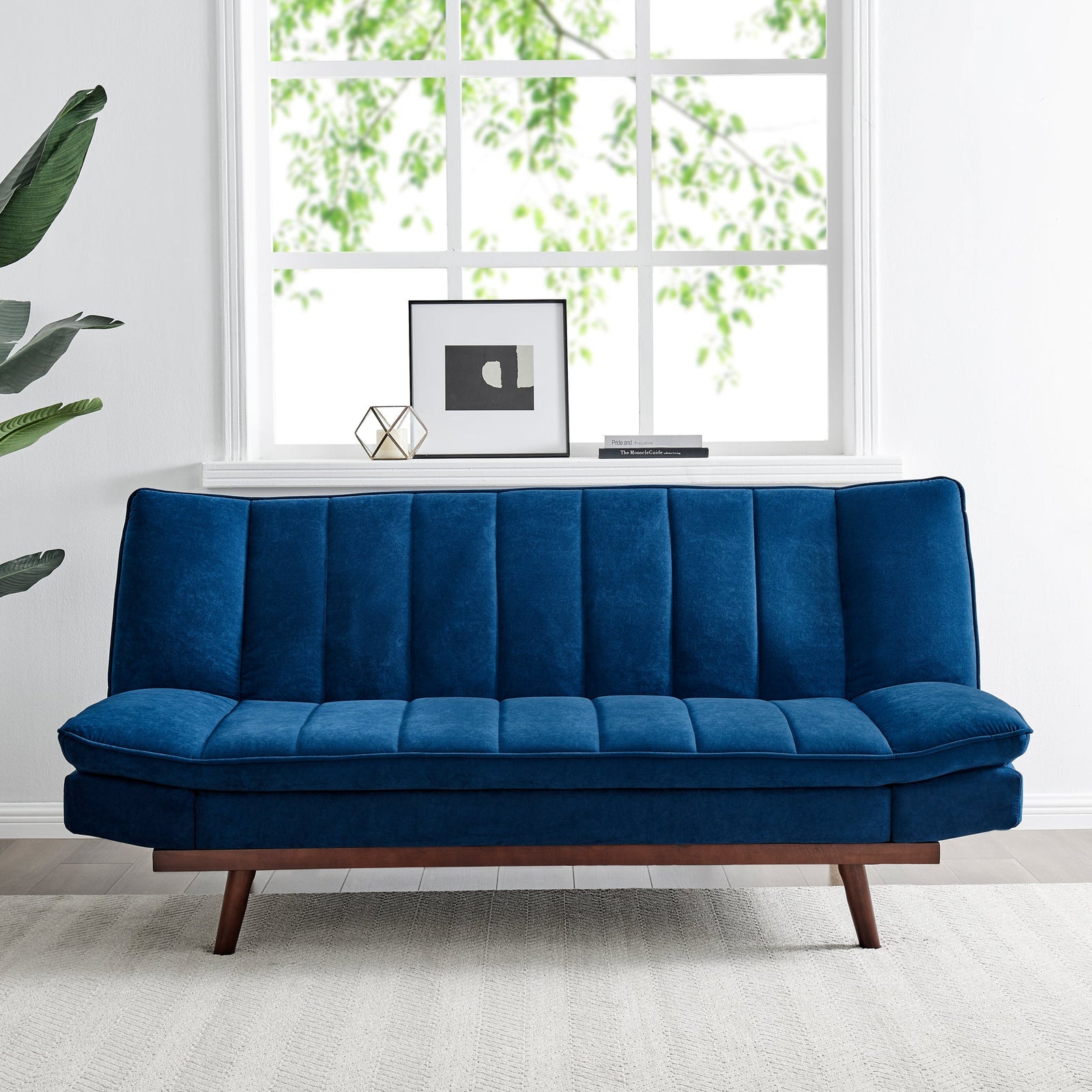 Scandinavian Click Clack Sofa Bed - Double | Navy Blue