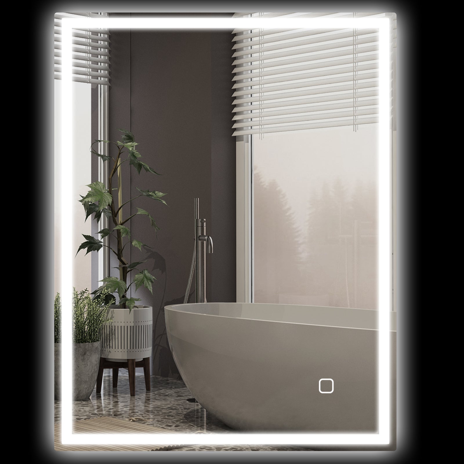 Illuminated Bathroom Mirror With Led 3 Colours Defogging