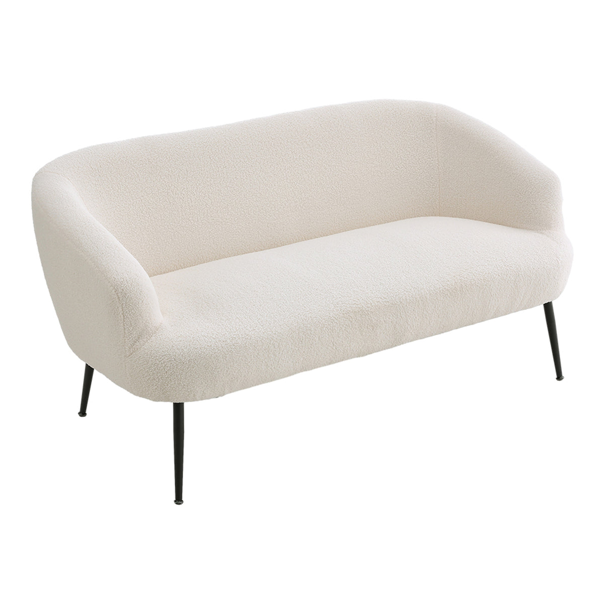 Breeins Modern Teddy Fleece 2-seater Sofa With 2 Scatter Cushions