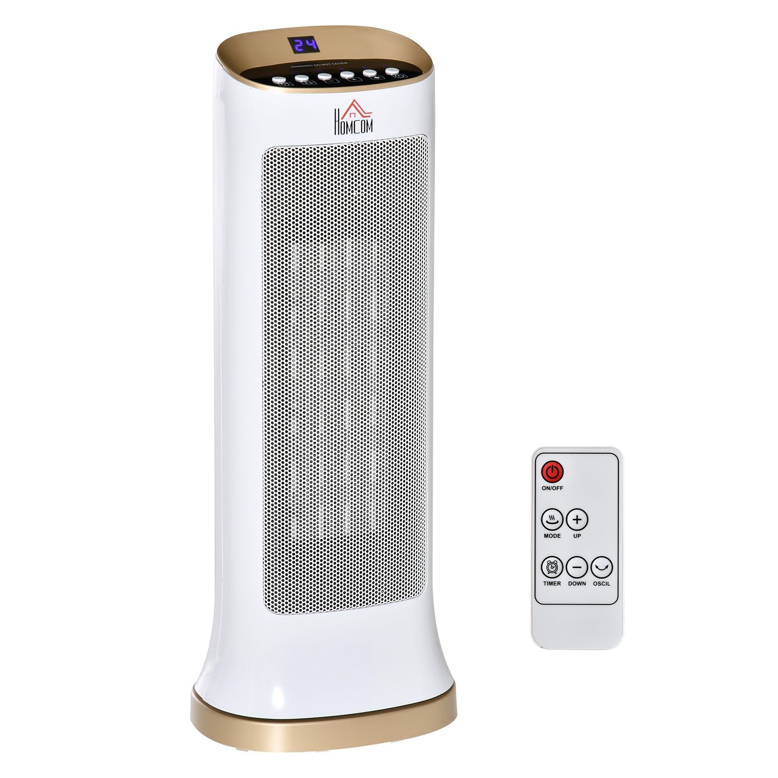 45 Degree Oscillating Table Top Space Heater Remote Timer