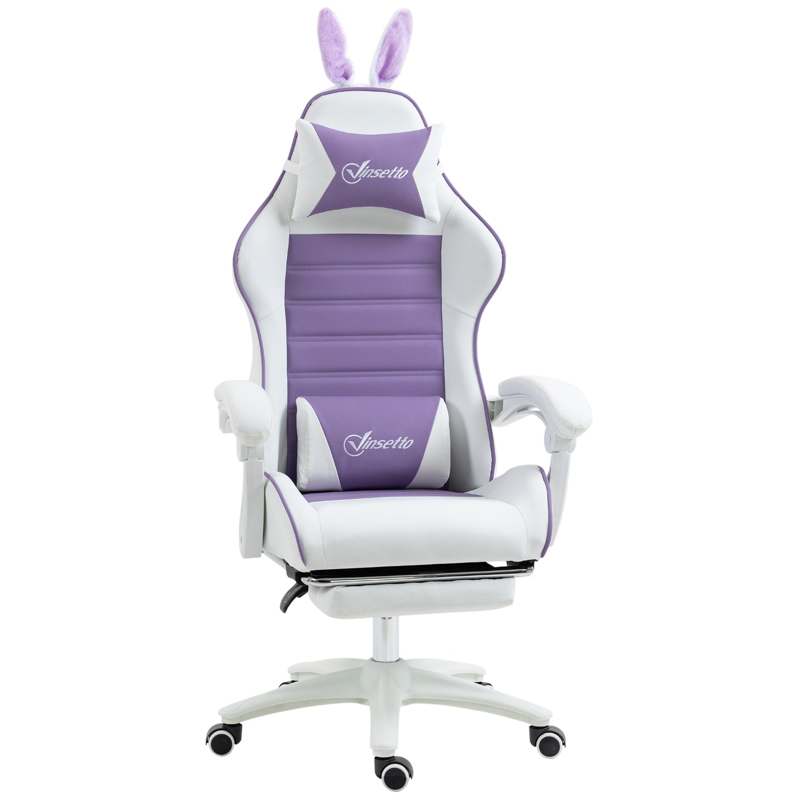 Racing Chair W/ Footrest Rabbit Ears | Purple