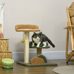 Small Cat Tree For Indoor Cats, Scratching Posts With Two Beds, Toy Ball