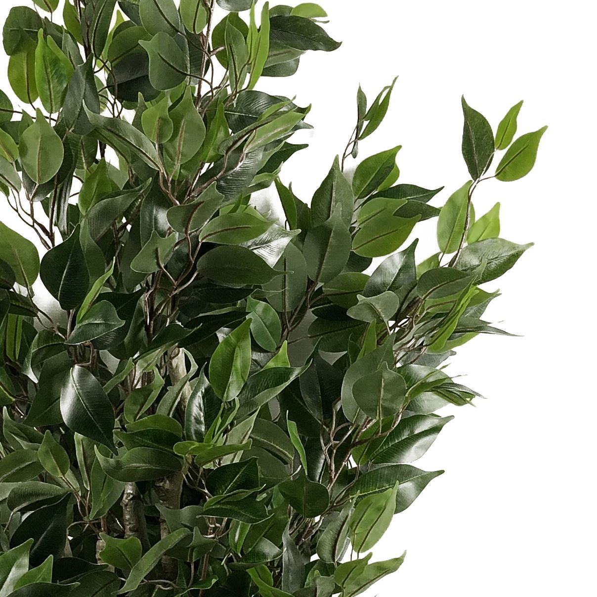 Artificial 110cm Evergreen Twist Ficus Tree Copper Planter