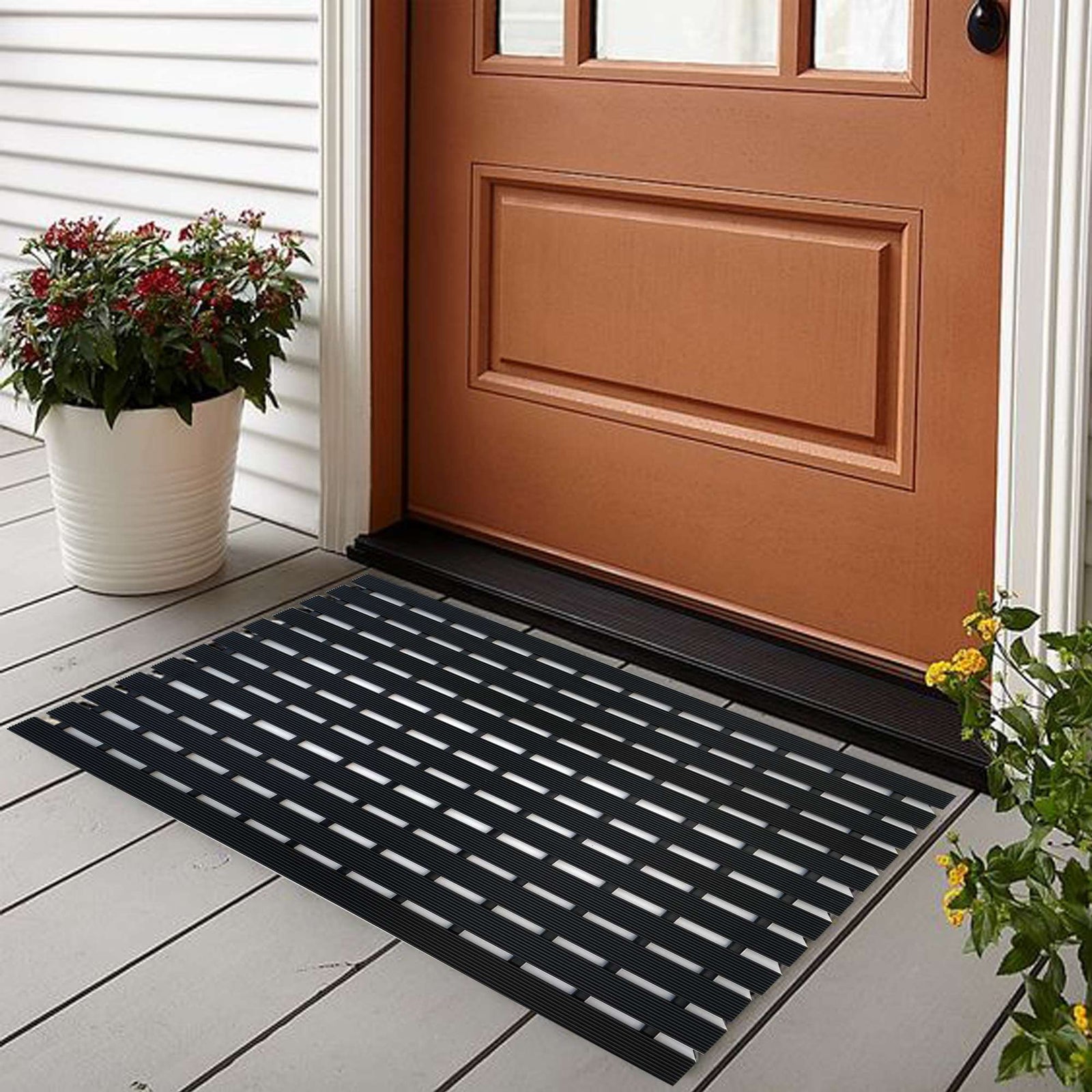 Non-slip Pvc Duckboard Shower Mat  - 61cm X 43cm | Black