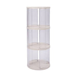 3-tier Plastic Round Rotating Bookshelf