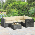 3pcs Rattan Dining Sofa Set Table Garden Furniture Outdoor | Beige