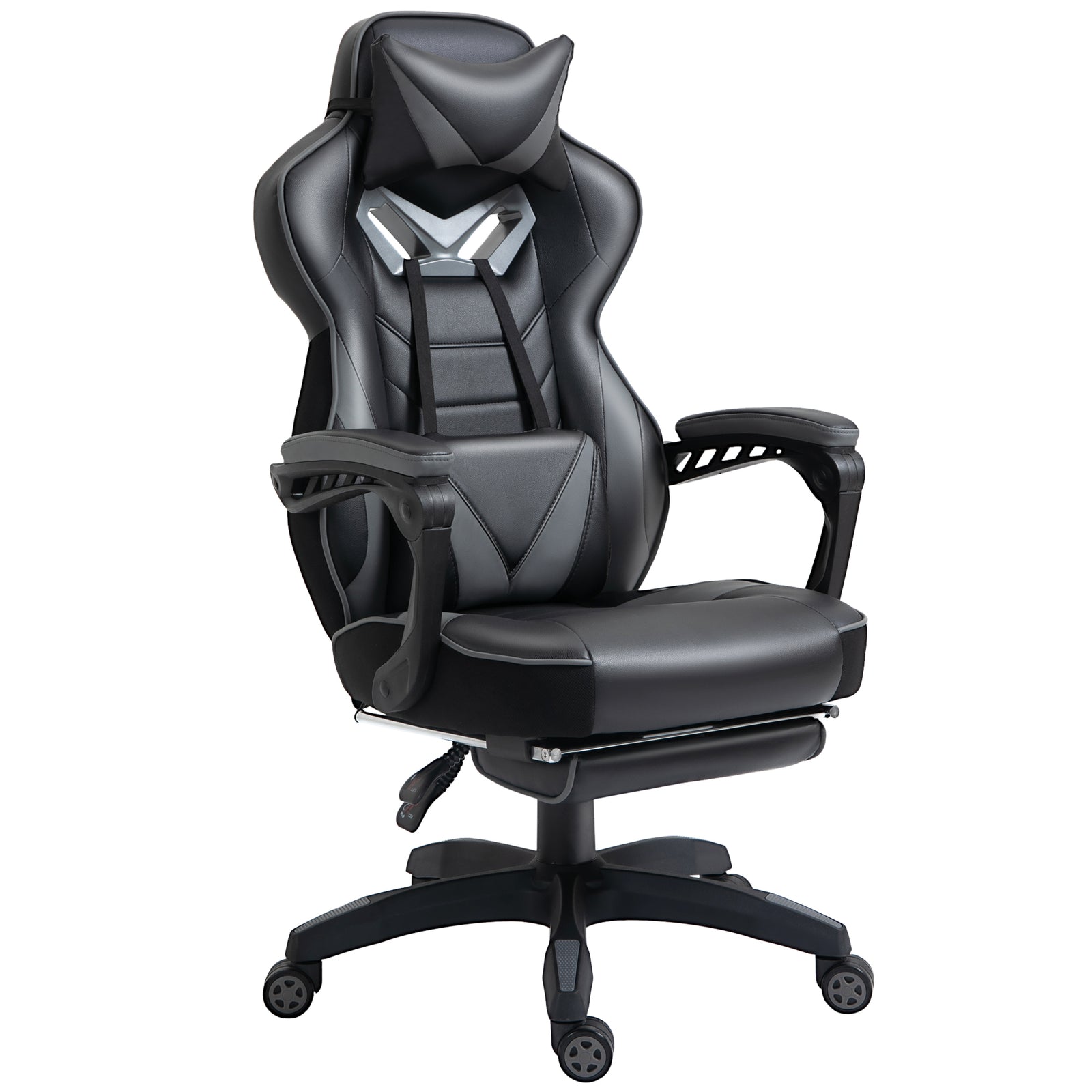 Gaming Chair Reclining W/ Footrest | Gray
