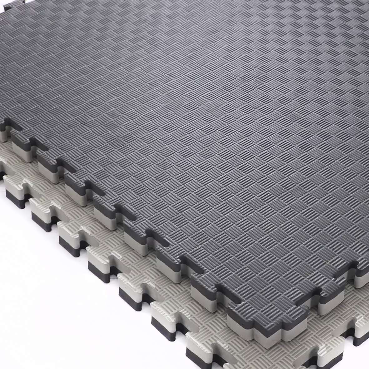 40mm Premium Reversible Eva Tatami Foam Mats  | Set of 24 | Black & Grey