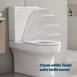 Livivo Soft Close D Shaped Toilet Seat - White With Quick Release Button For Easy Cleaning