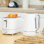 1.7l 3000w Fast Boil Electric Kettle And 2 Slice Toaster Set | White
