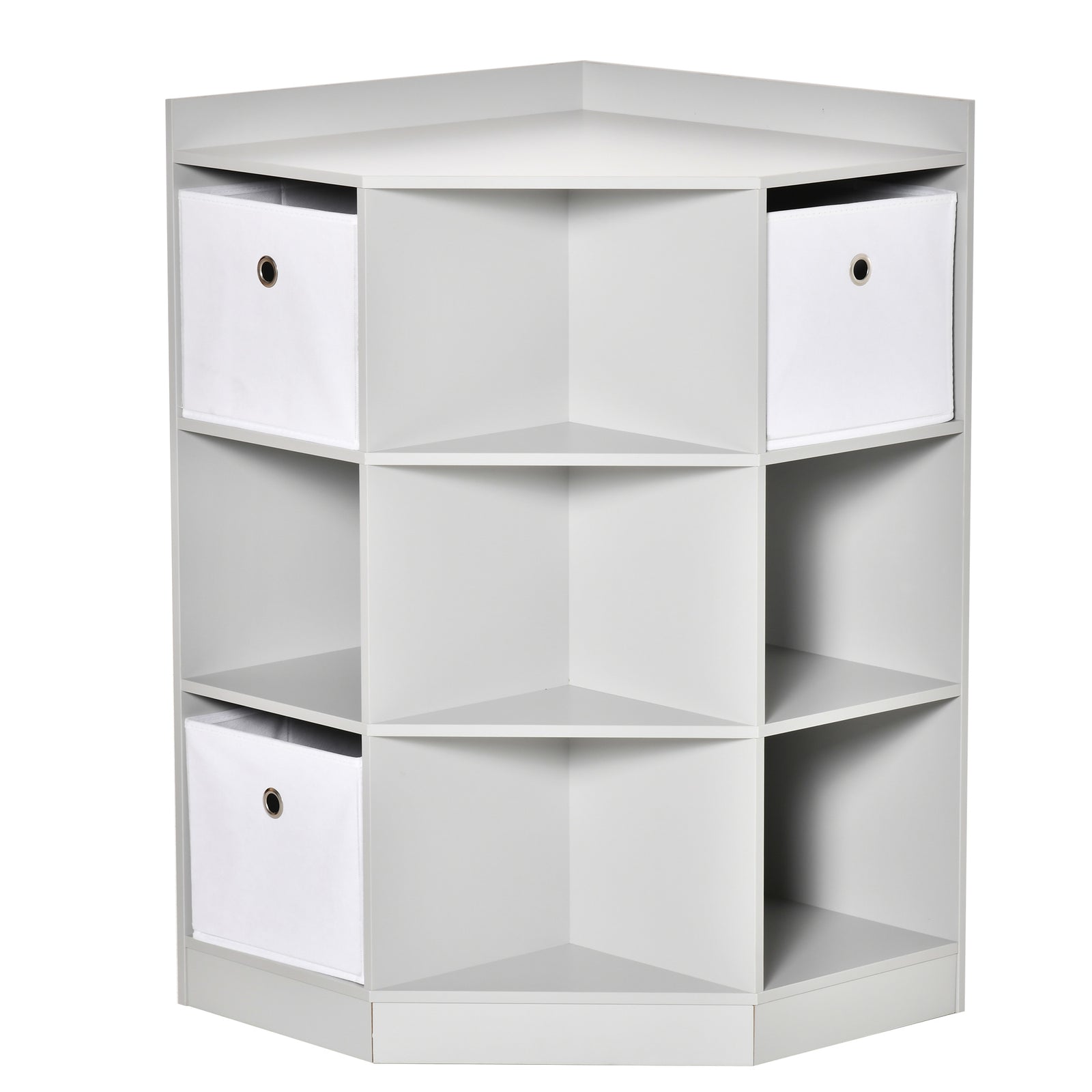 Kids Storage Cabinet Corner Organizer With Anti-tipping Hardware Drawer | Gray
