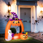 4.9ft Tall Halloween Inflatable Pumpkin Archway W/ Cute Ghost