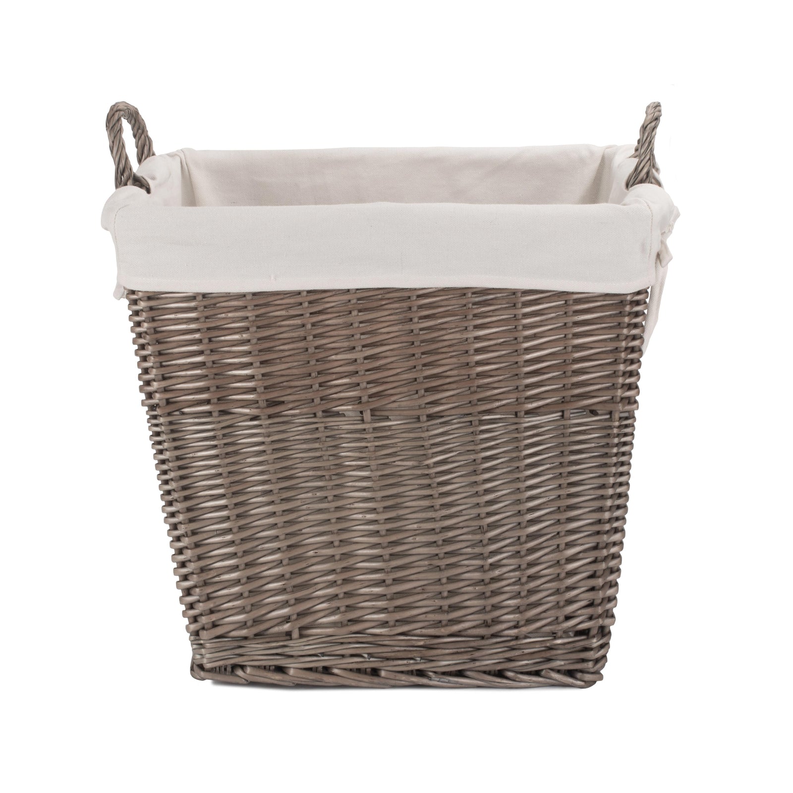 Wicker Antique Wash Rectangular Tapered Linen Bin
