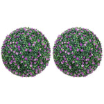 HOMCOM Set Of 2 Artificial Topiary Balls Indoor Outdoor Faux Boxwood Balls