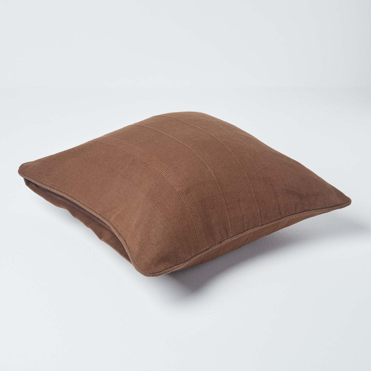 Cotton Rajput Ribbed Cushion Cover | 45cm x 45cm | Chocolate