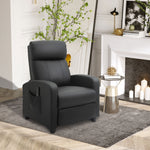 Recliner Sofa Chair Pu Leather Massage W/ Remote | Black