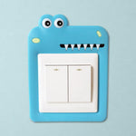 Novelty Electrical Outlet Waterproof Switch Cover Sticker, Blue Shark