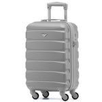 55x35x20cm Lightweight 4 Wheel Cabin Carry On Suitcase Overhead Case Approved For 100+ Airlines With Integrated Tsa Lock | 55 x 35 x 20cm | Silver