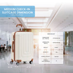 Medium 26" Hard Shell Check In Suitcase 8 Spinner Wheels Hold Luggage | Medium | Cream